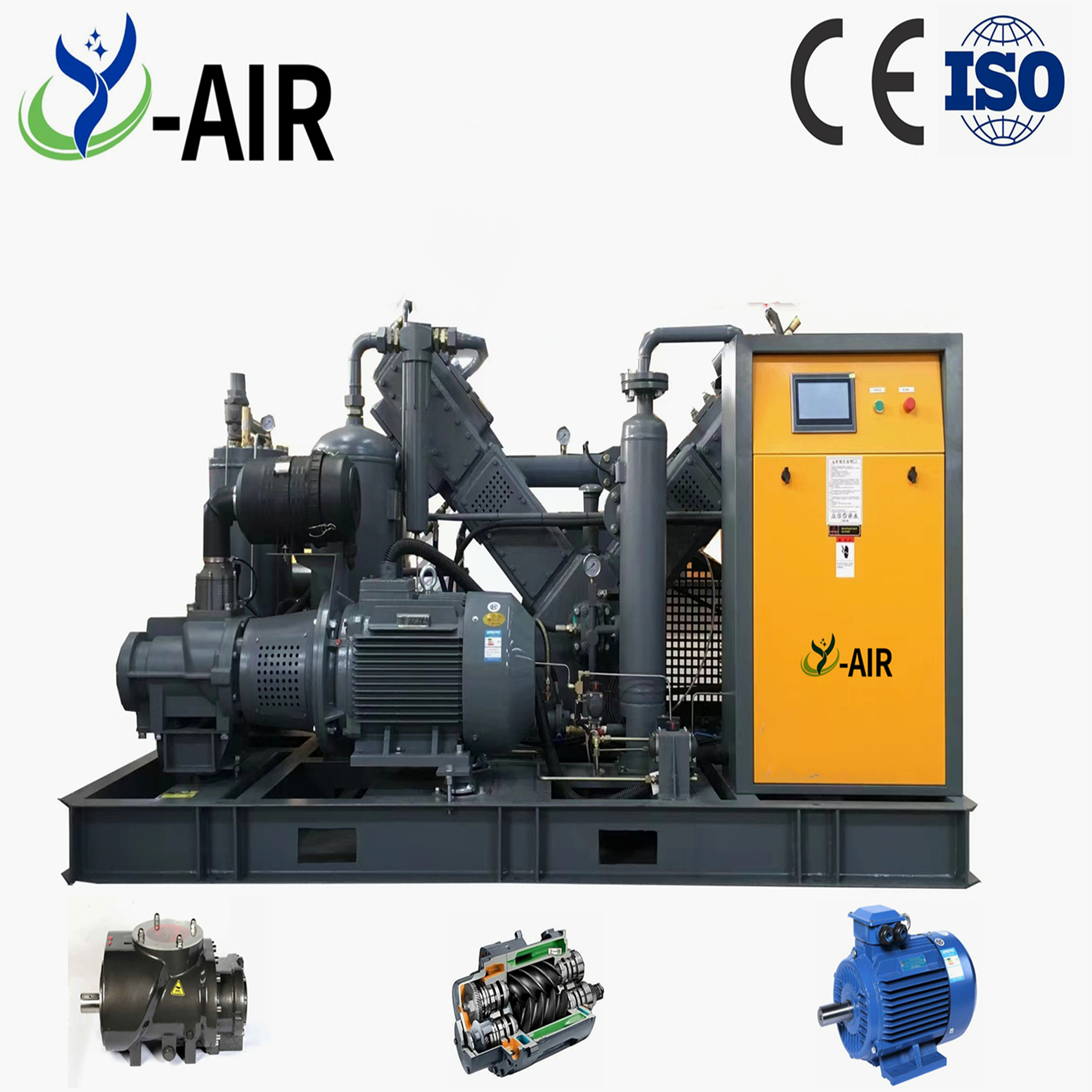 7-30 Bar High Pressure Industrial Rotary Screw Air Compressor Permanent Magnet Variable Speed VSD Compressor Screw Air Compressor