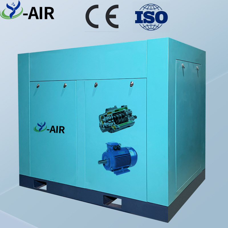 2/Two stage air compressor 90kw 125hp high pressure screw air compressor industrial direct air compressor 