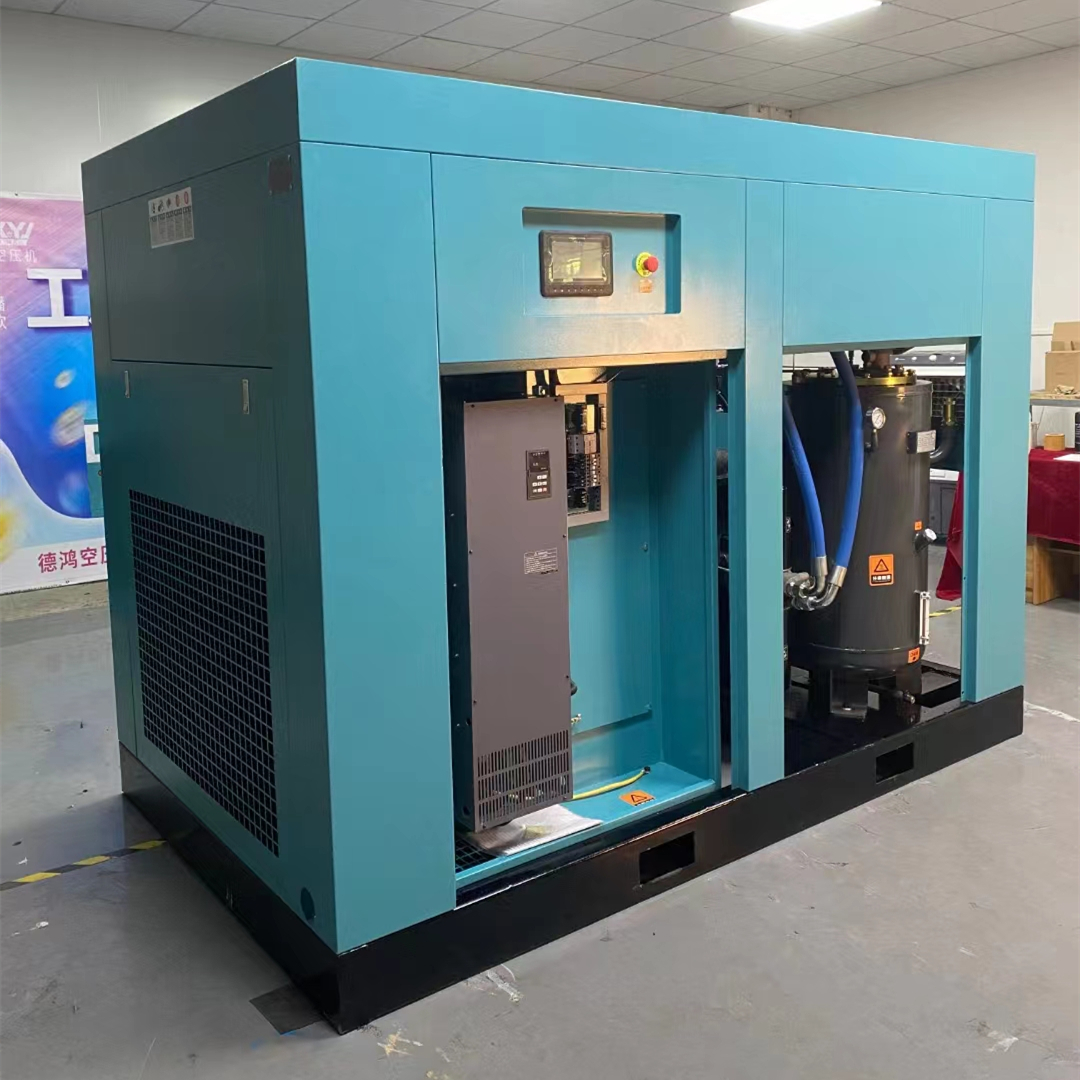 2/Two stage air compressor 90kw 125hp high pressure screw air compressor industrial direct air compressor 